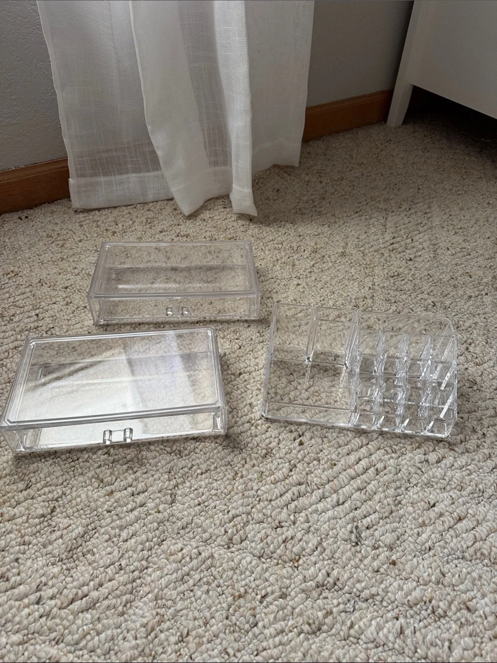 Clear Acrylic Makeup Organizer with Dual Drawers - Clear